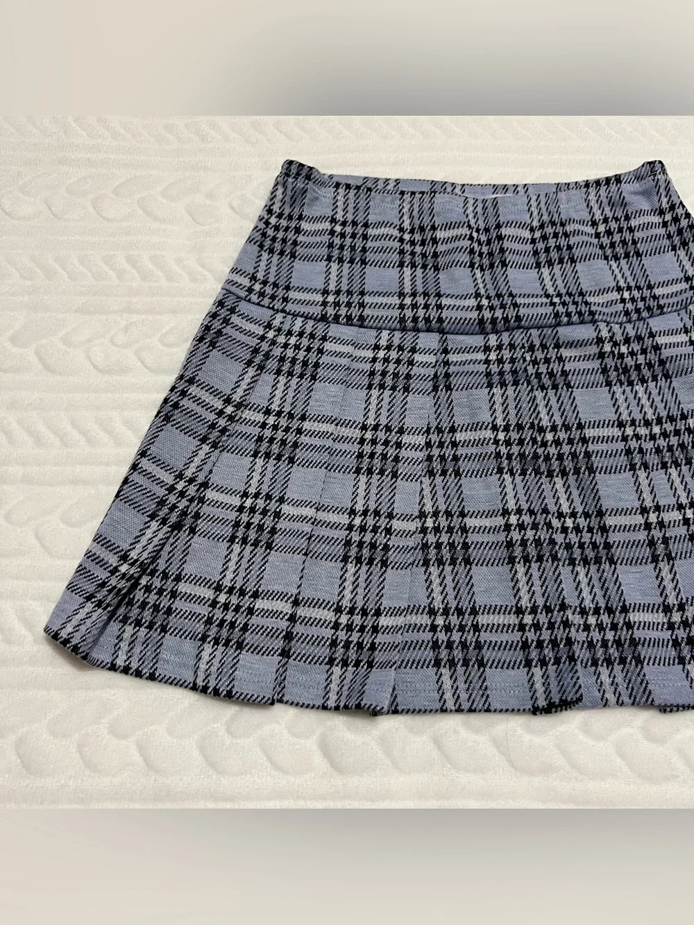 💗 Beautees - Girls Blue Short-Sleeve Button Front Top with Plaid Skirt‎
